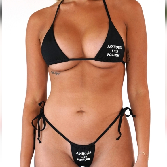 💥2/$20💥 NWT Assholes Live Forever Bikini - Picture 2 of 16